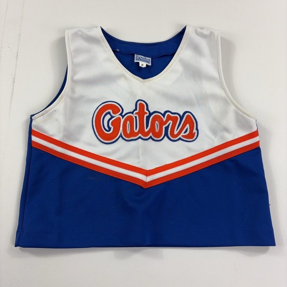 Vintage Florida Gators Shirt Girls 8 Blue Football Signature Designs Cheer Top